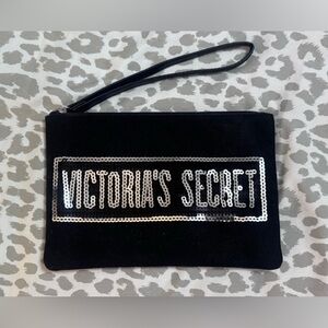 Victoria's Secret Black and Silver Sequin Wristlet